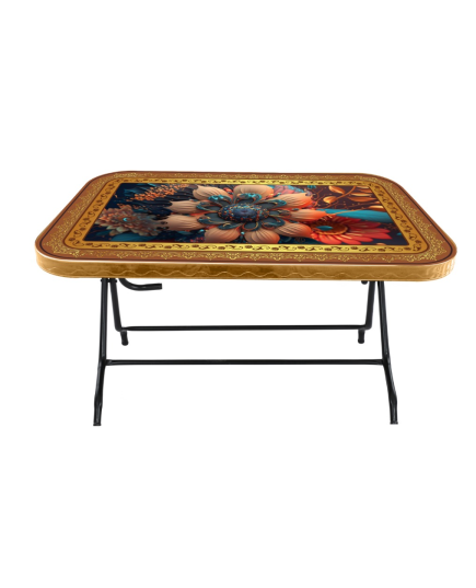 Dining Table 4 Seat Semi Rtg S/L Print Tulip Gold -SW