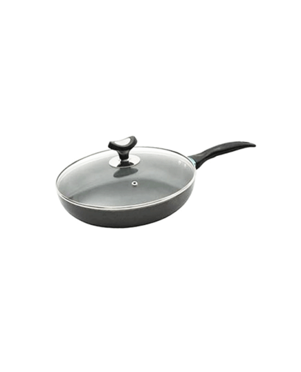 Topper Non-stick Regular Fry Pan With Lid 24 Cm - Black