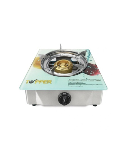 Topper Elite Gold Auto Single NG Glass Stove - Multicolor