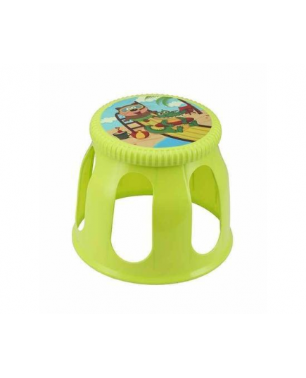 TEL Polypropylene Relax Stool Printed - Lime Green