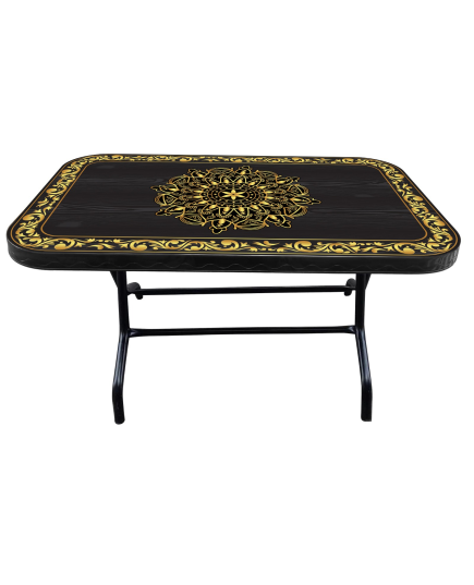 Dining Table 4 Seat Semi Rtg SL Print Canvas- Black