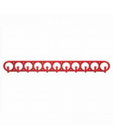 TEL Plastic Wall Hanger 11 Hook - Red